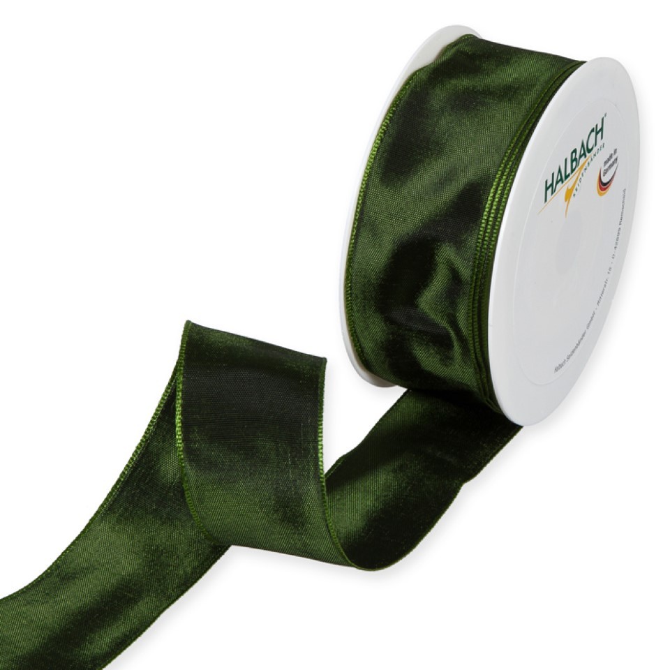 Drahtkantenband 40mm dunkelgrün 548