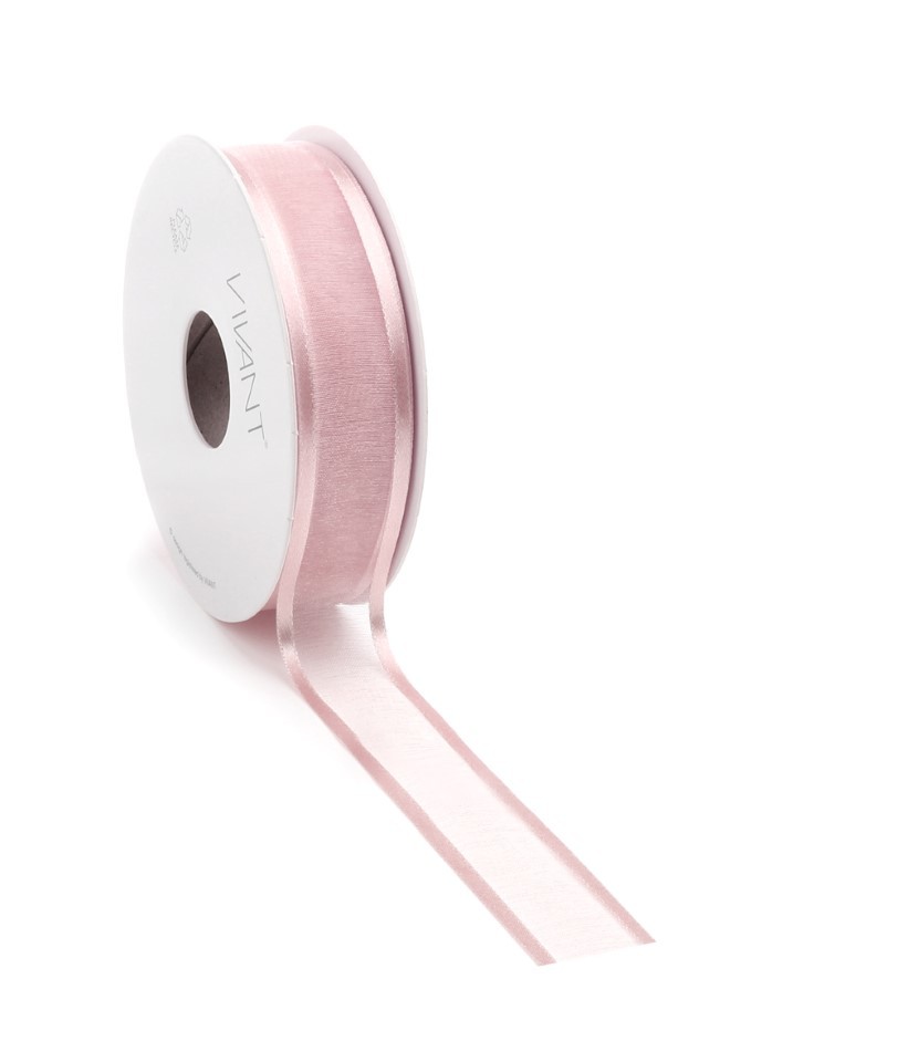 Band Prego Organza/Satinrand 22 mm 25 Meter altrosa Farbe 16