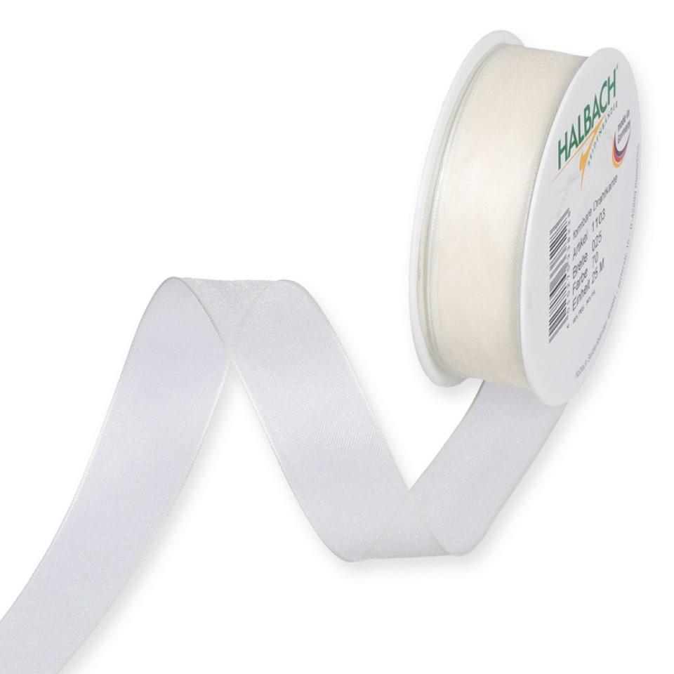 Organza m.Draht 25mm cream70 Organza m.Draht 25mm cream70