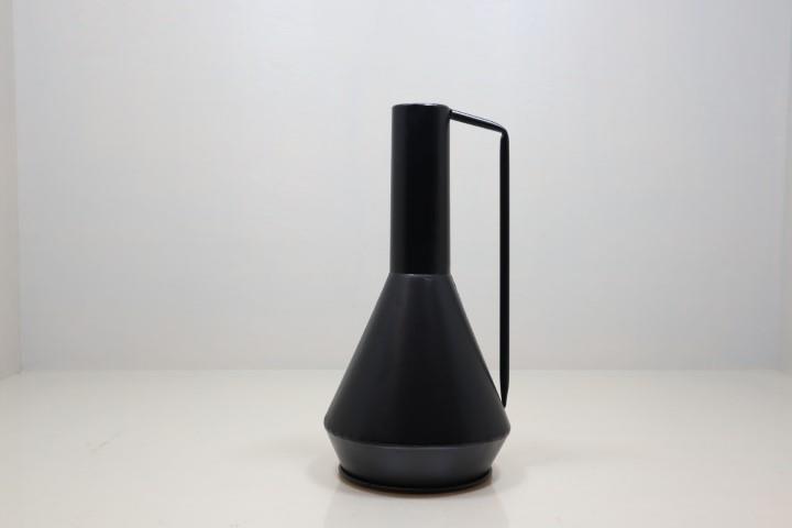 Vase mit Henkel Metall schwarz H38m