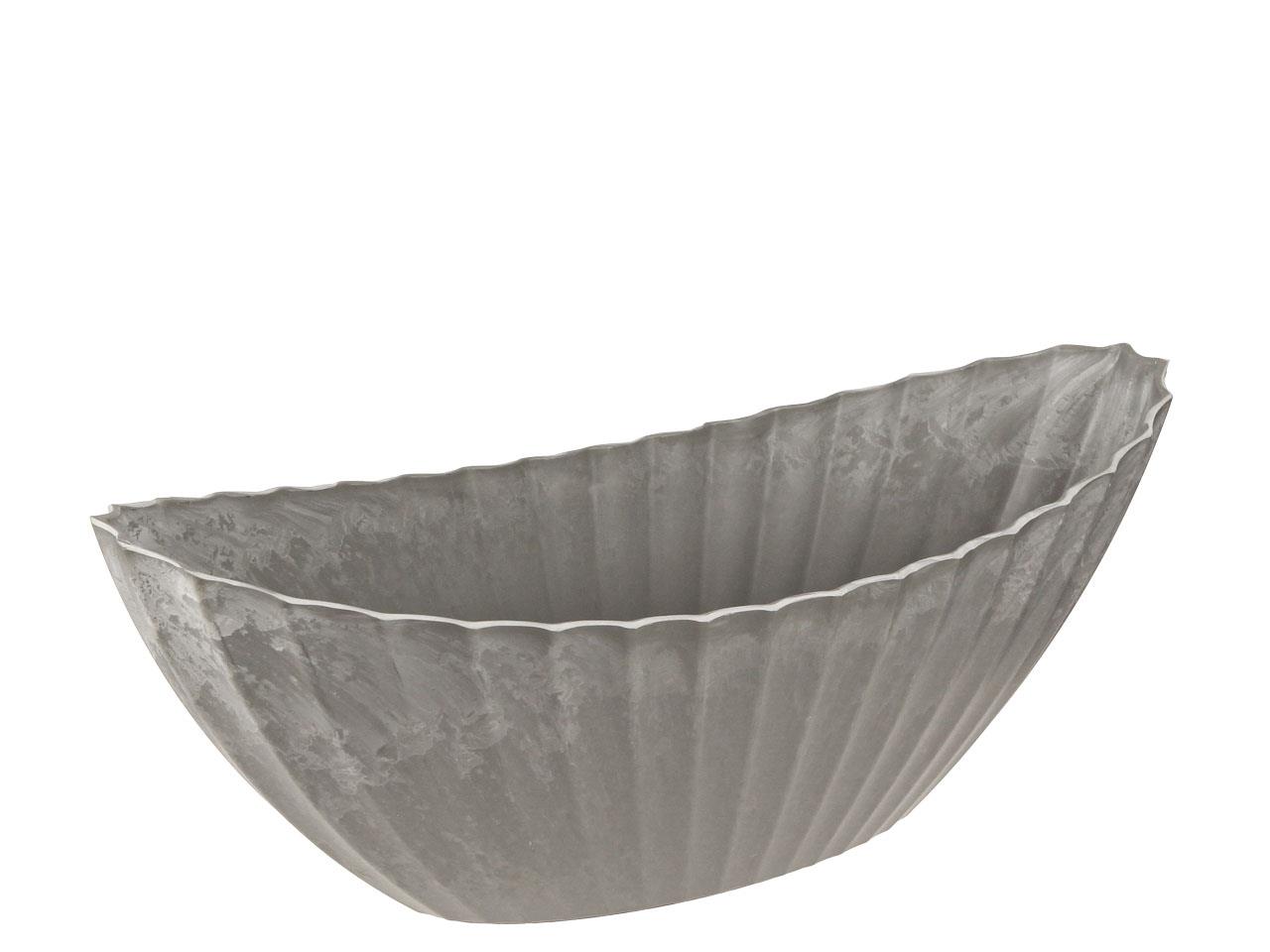 Schiffchen Rille KARA grau Plastik L36cm
