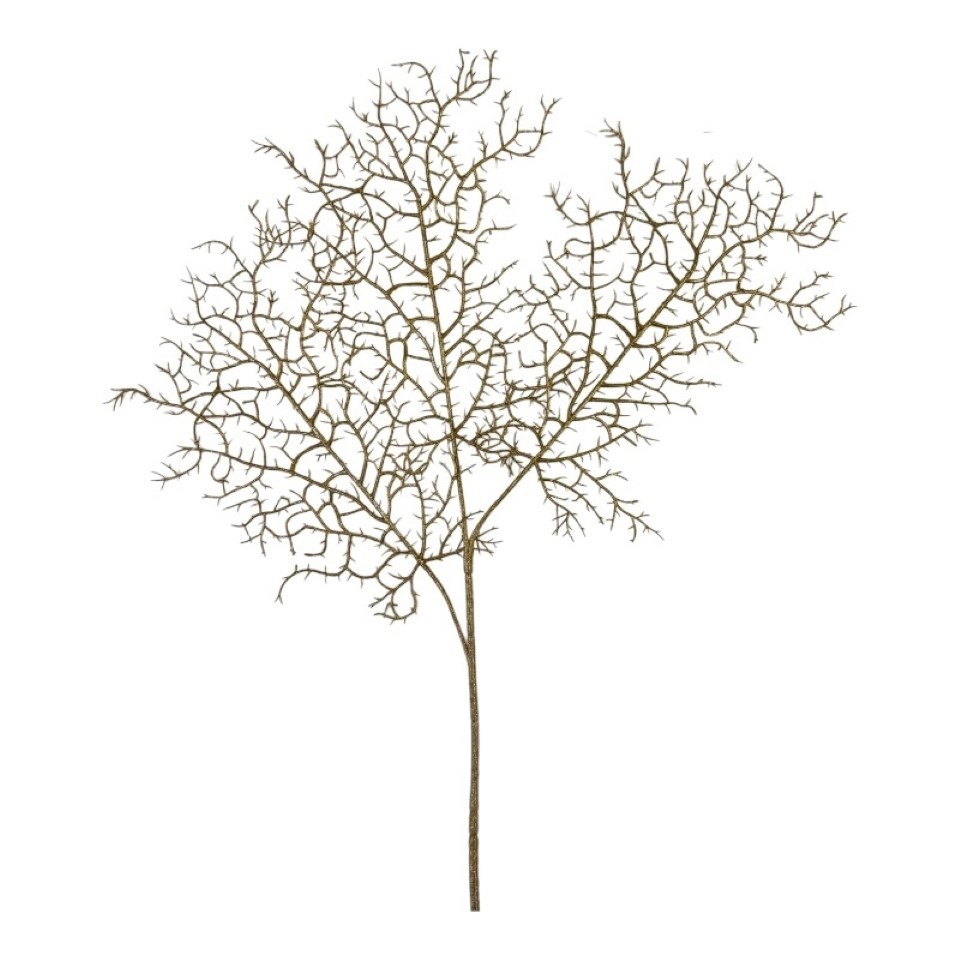 Farnzweig 3fach verzweigt gold L70cm