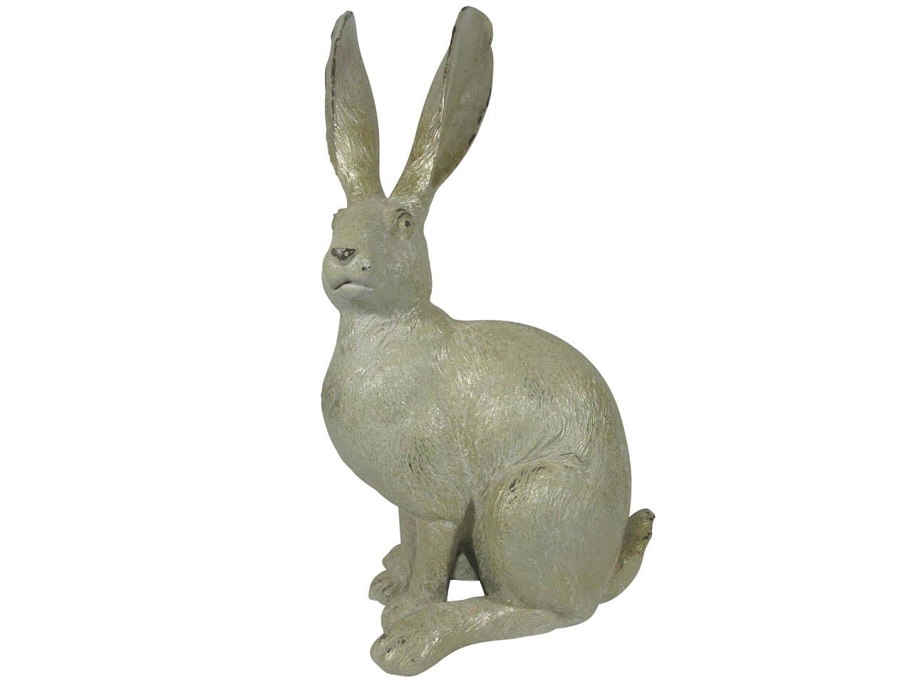 Hase  Polyresin natur-grau H70cm