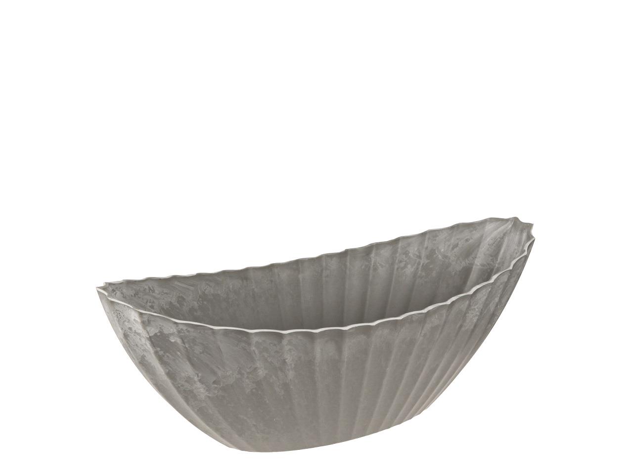 Schiffchen Rille KARA grau Plastik L24cm