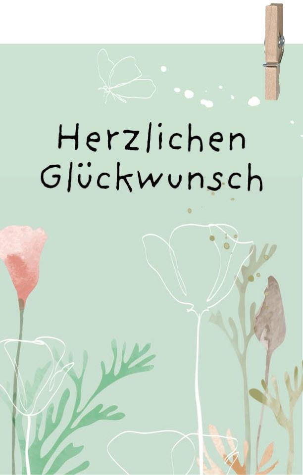 Minikarten Herzlichen Glückwunsch 7,5x5 cm
