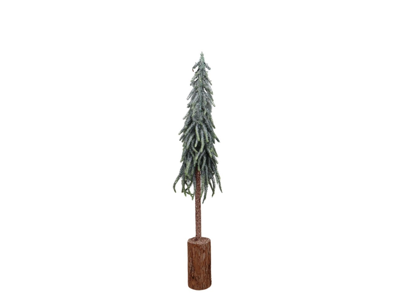 Tannenbaum mit Holzfuß geeist Holz/Kunststoff grün H75cm