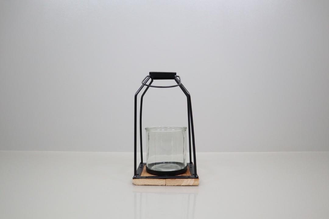 Laterne mit Henkel & Windlichtglas H25cm