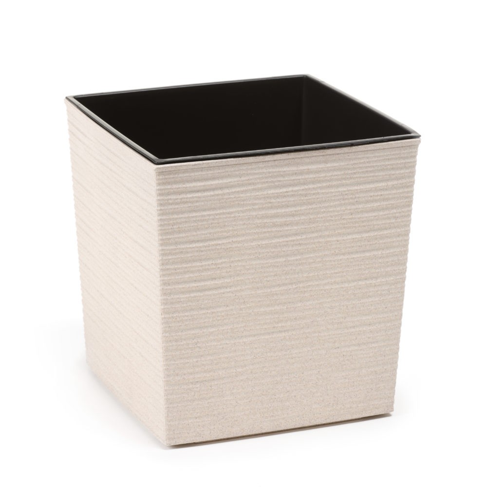 Eco Topf Plastik 40cm eckig cream m. Einsatz 838-05