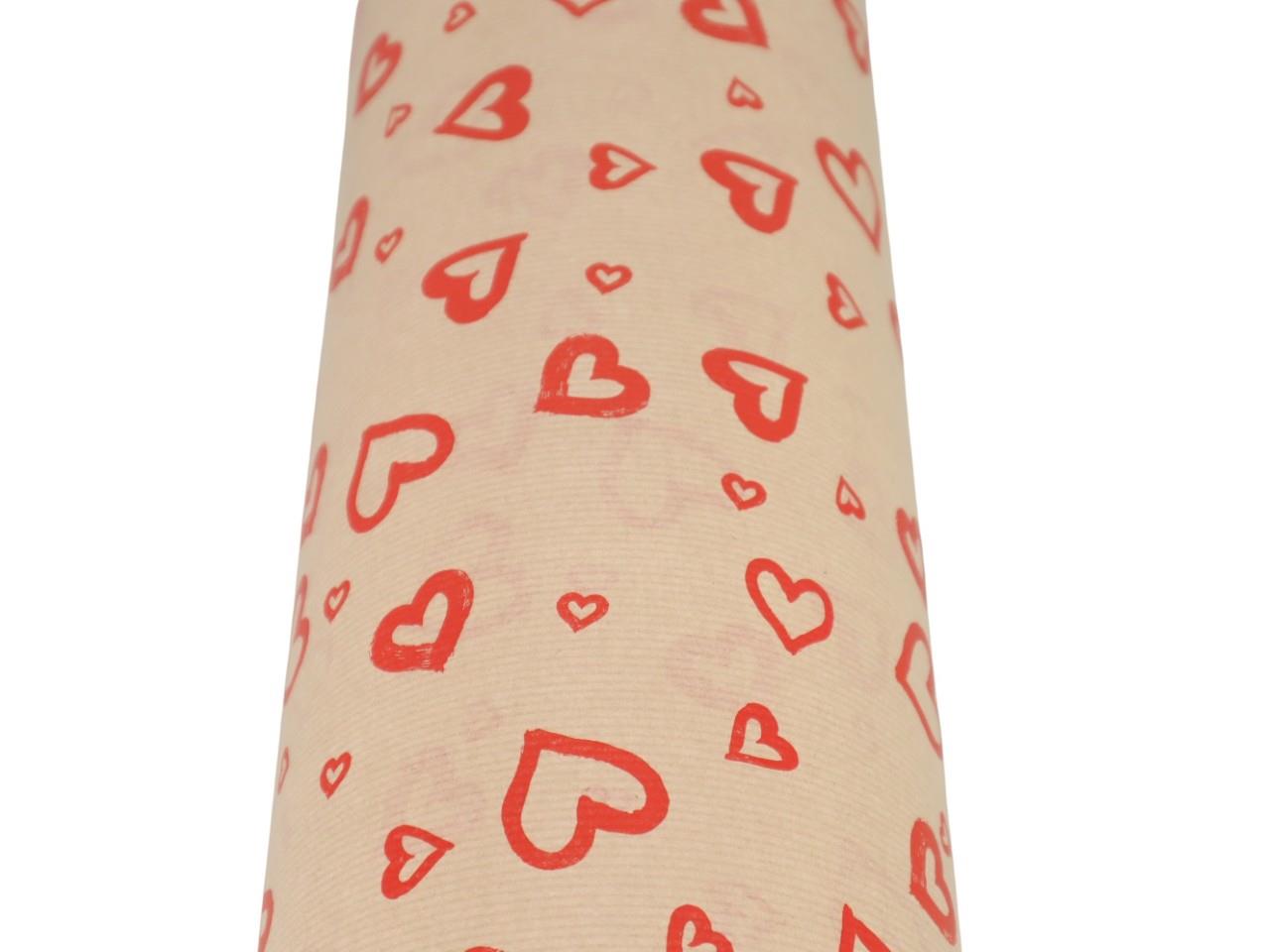 Blumenseide 75cm 9kg Herzen rot Kraft-Natron NETTO