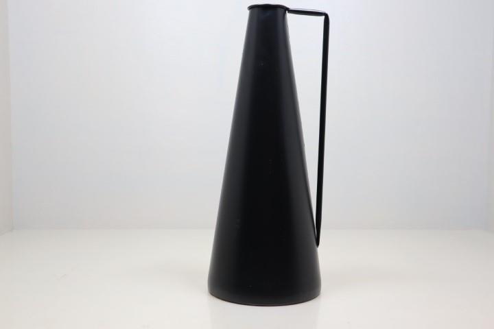 Vase mit Henkel Metall schwarz H48cm