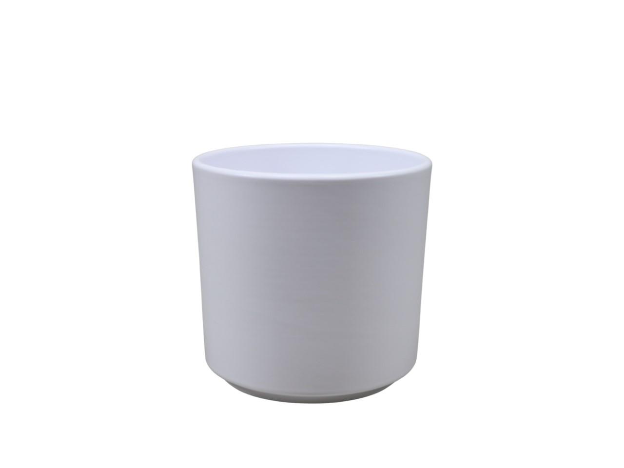 Keramikübertopf Cilindro weiß matt D13cm