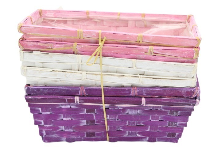 Bambuskorb L25cm rechteck, rosemix