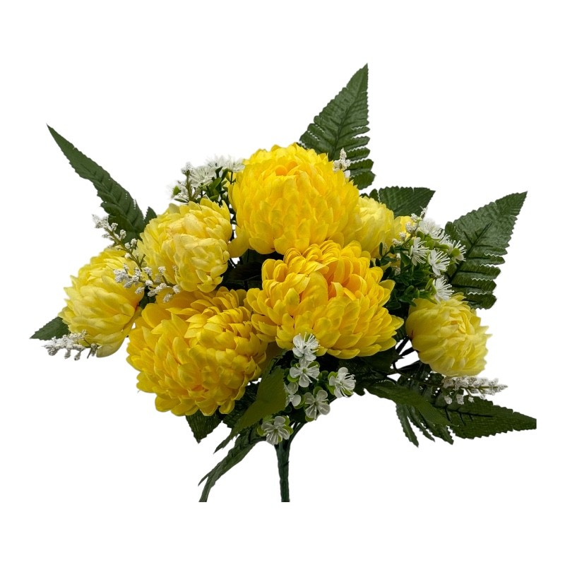 Chrysanthemenbusch gelb Seide L35 cm