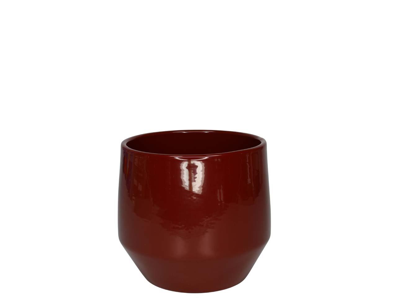 Übertopf Keramik weinrot glanz D12cm