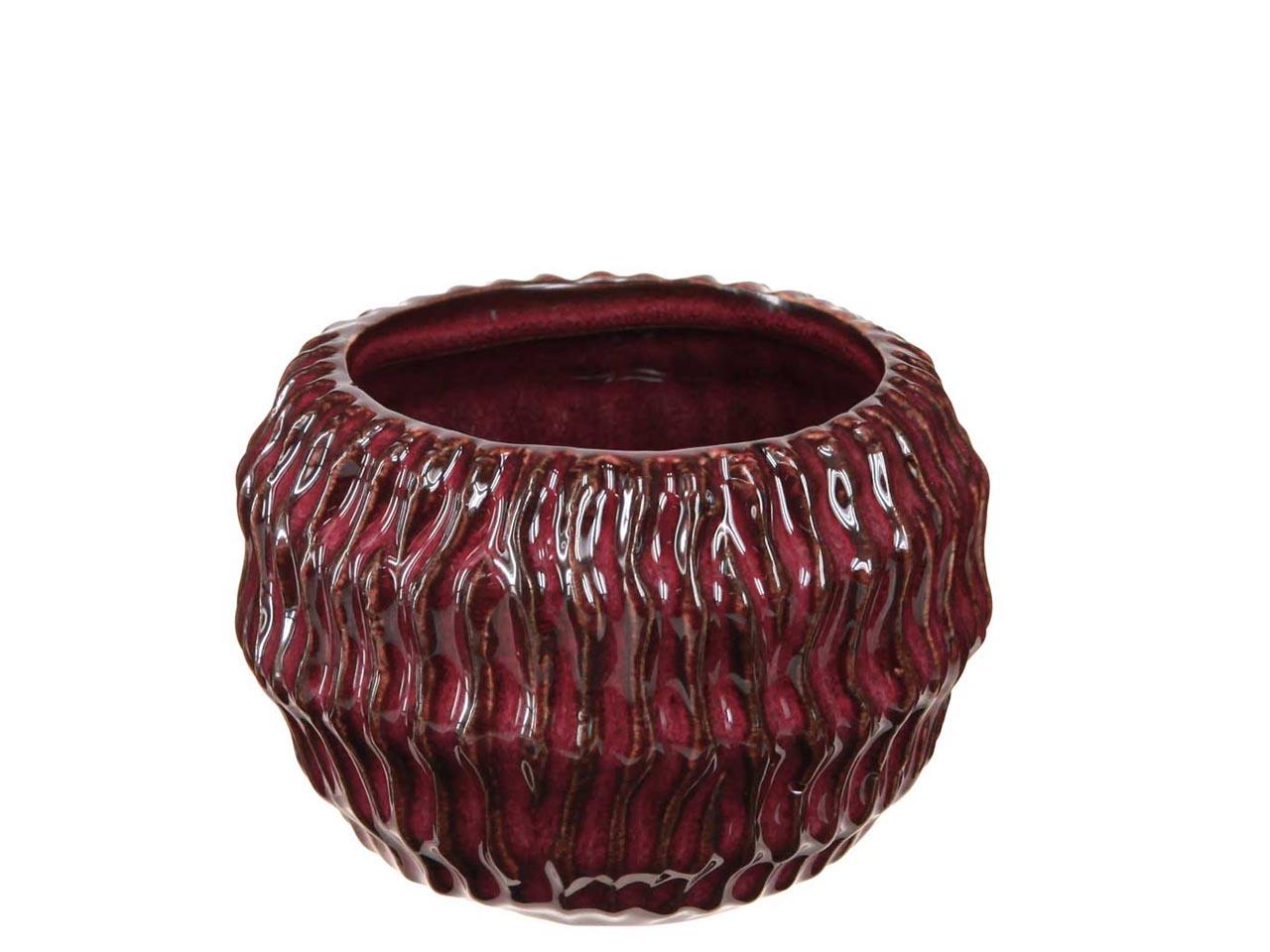 Übertopf Keramik bordeaux D20cm
