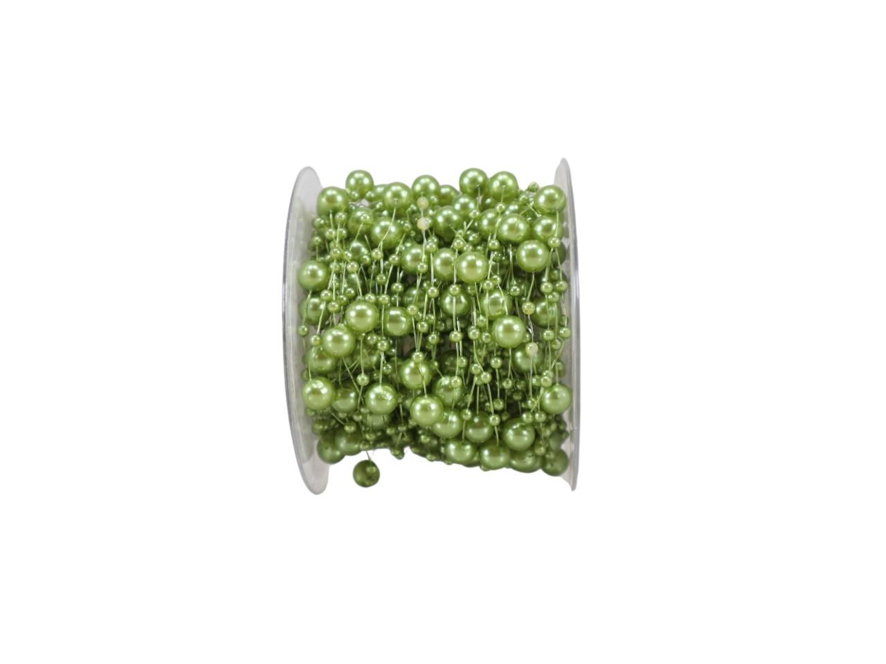 Band Svenja 6 mm 15 Meter (Perlenschnur) moosgrün 500