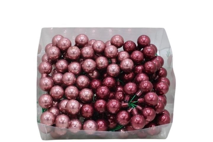 Glaskugel 20 mm a.Draht 144 St. soft cranberry mix