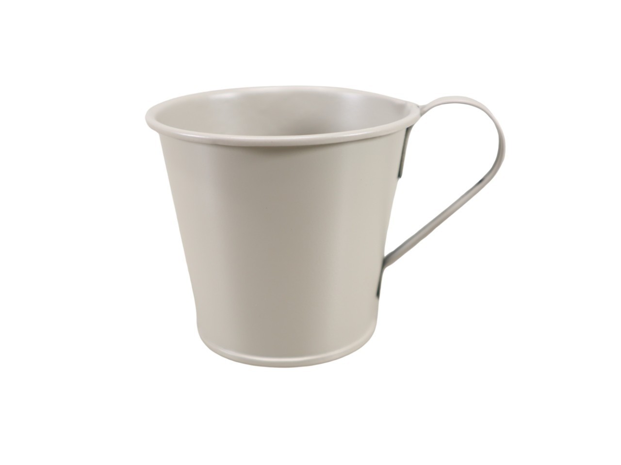 Tasse m. Stabkerzenhalter Metall creme D8cm