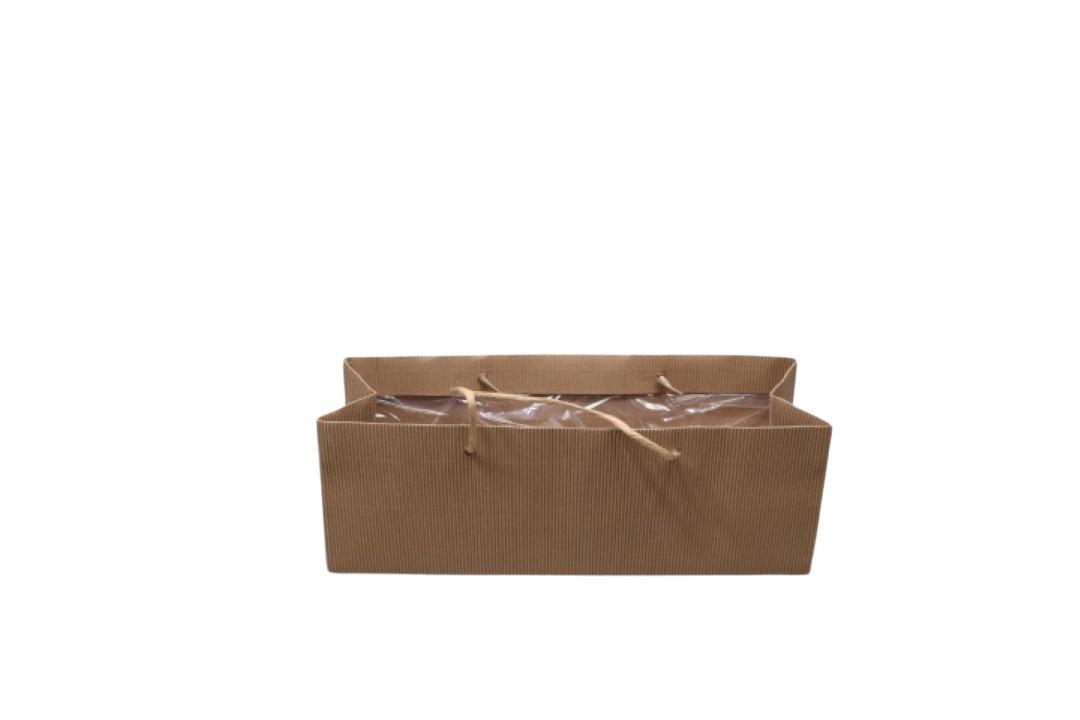 Tasche Wellpappe Ribbel natur L33x11x11,5cm Tasche Wellpappe Ribbel natur L33x11x11,5cm