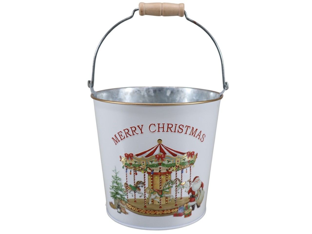 Übertopf m. Dekor "Merry Christmas" Metall D14,5cm NETTO