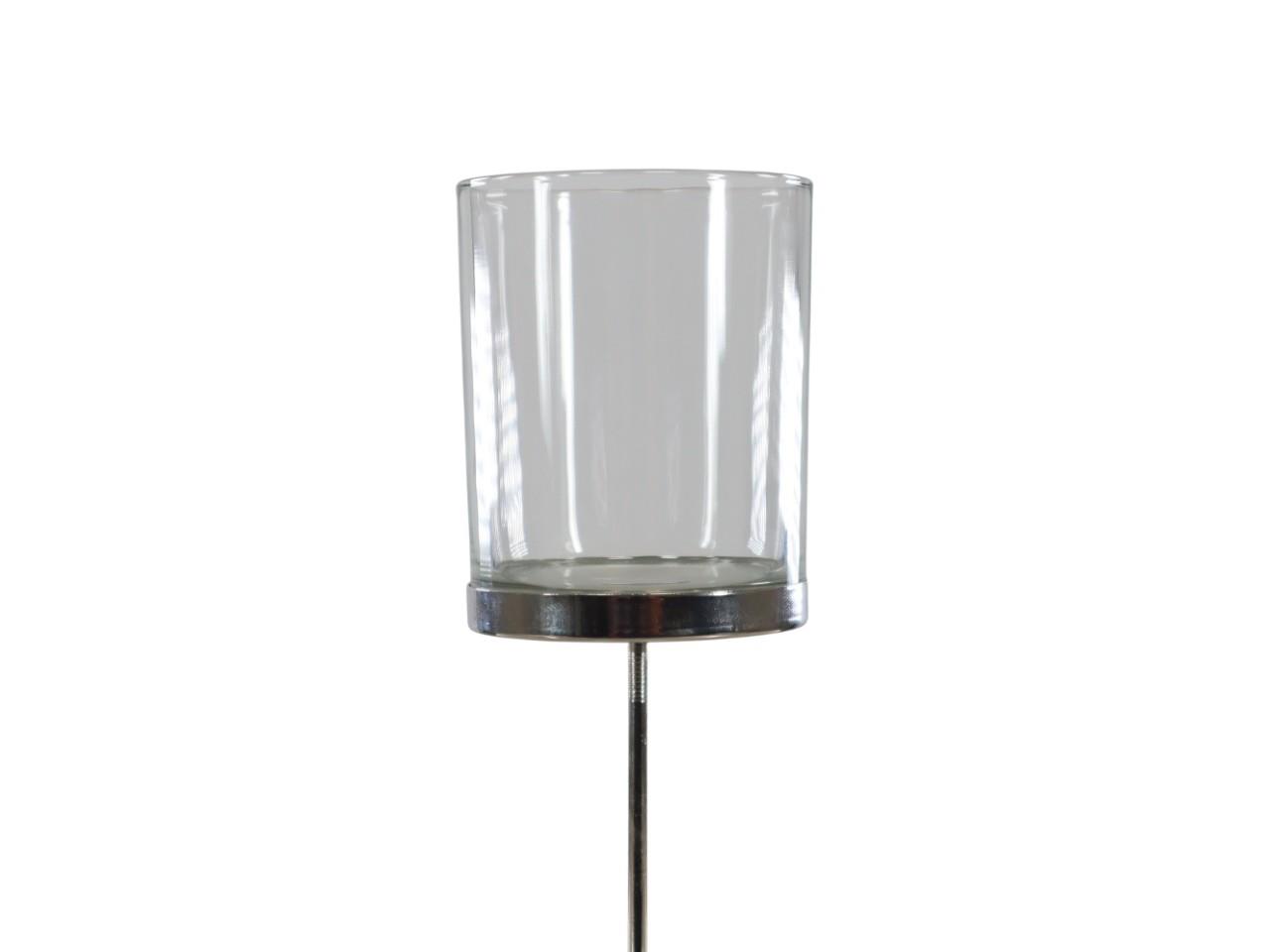 Metall/Glas-Teelichthalter auf Pin D7cm