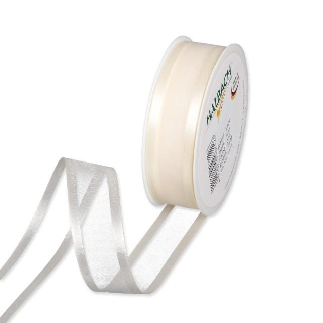 Dekoband Organza/Satin 25 mm 25 Meter cream 70