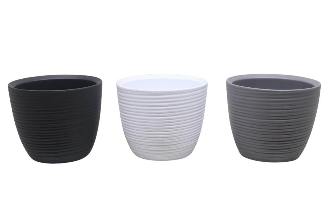 Keramikübertopf Rille Modern-Classicmix D15cm Keramikübertopf Rille Modern-Classicmix D15cm