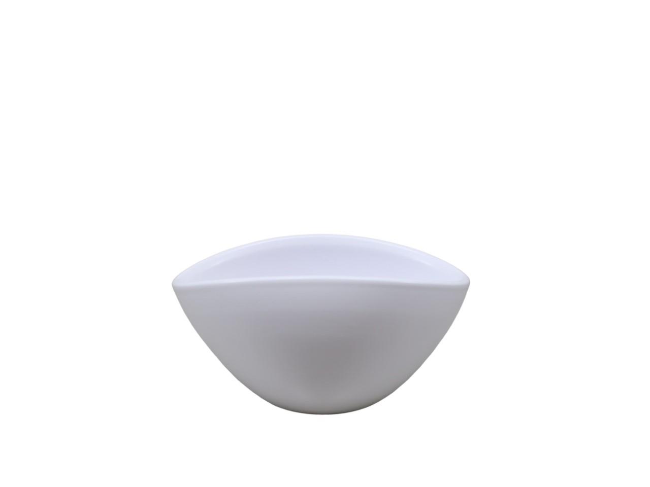 Keramiksteckschale oval weiß matt L15cm