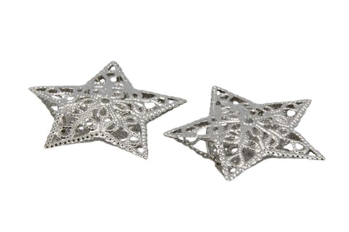 Stern filigran silber Metall D6cm