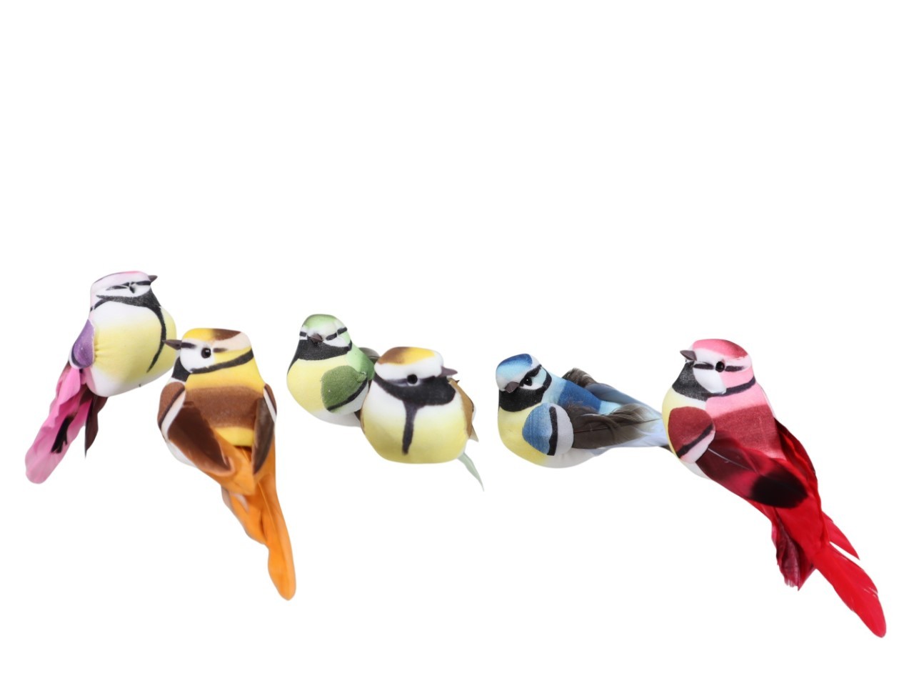 Stecker Vögel Federn farbmix L10cm + Drahtpin