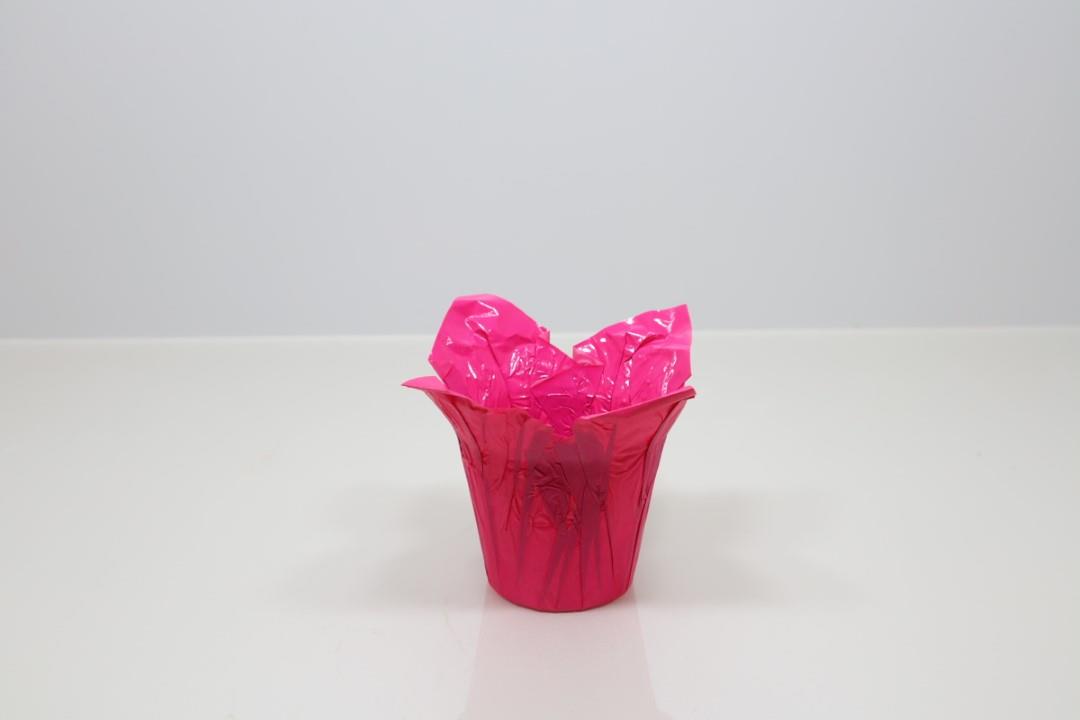 Deco Wraps Ribbed Kraft Papier  wasserfest pink 9cm