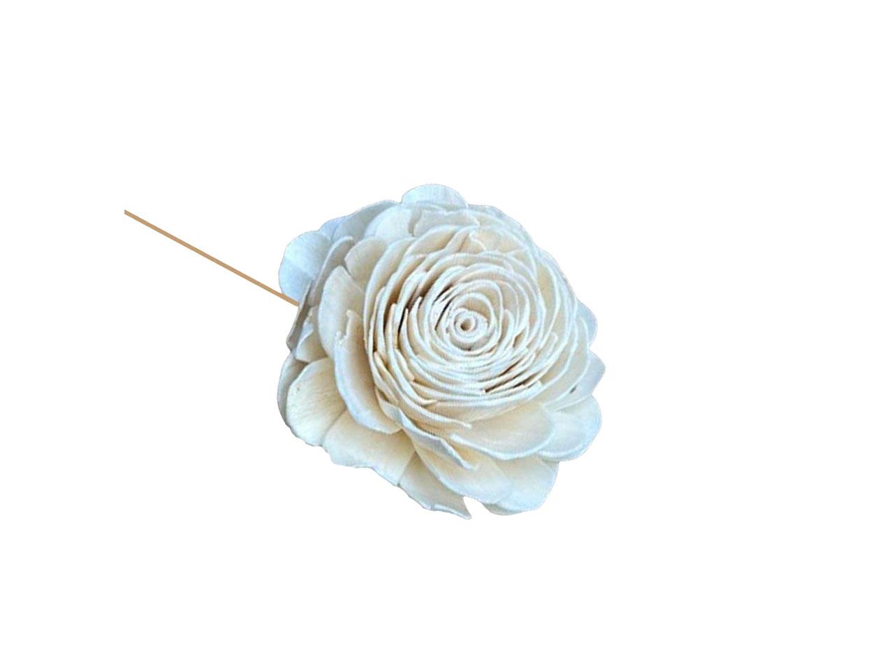 Rose Sola am Draht D6cm natur-weiß