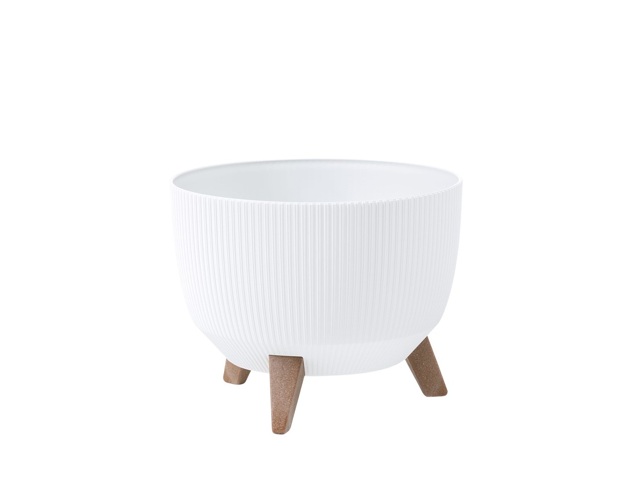 Plastikschale D24cm H20,5cm "Roma" auf Füß weiß 950-05