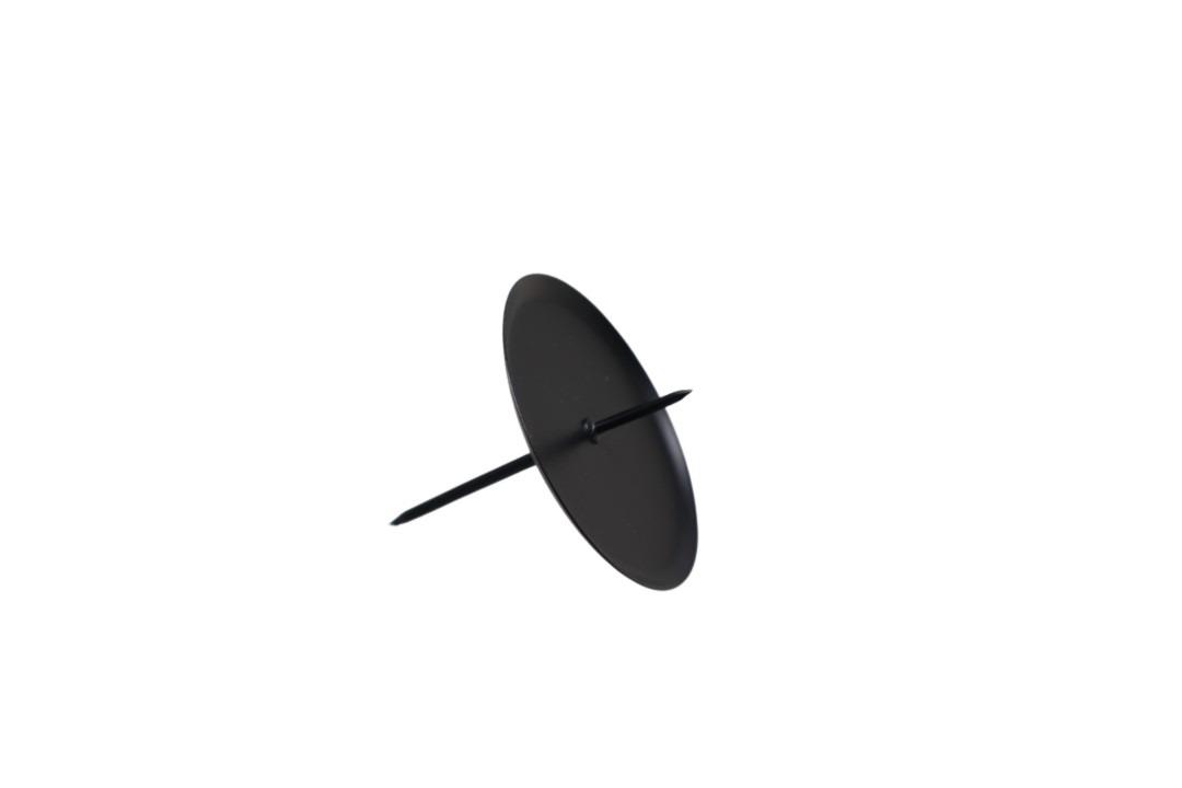 Kerzenhalter/Teller schwarz matt Metall 6cm