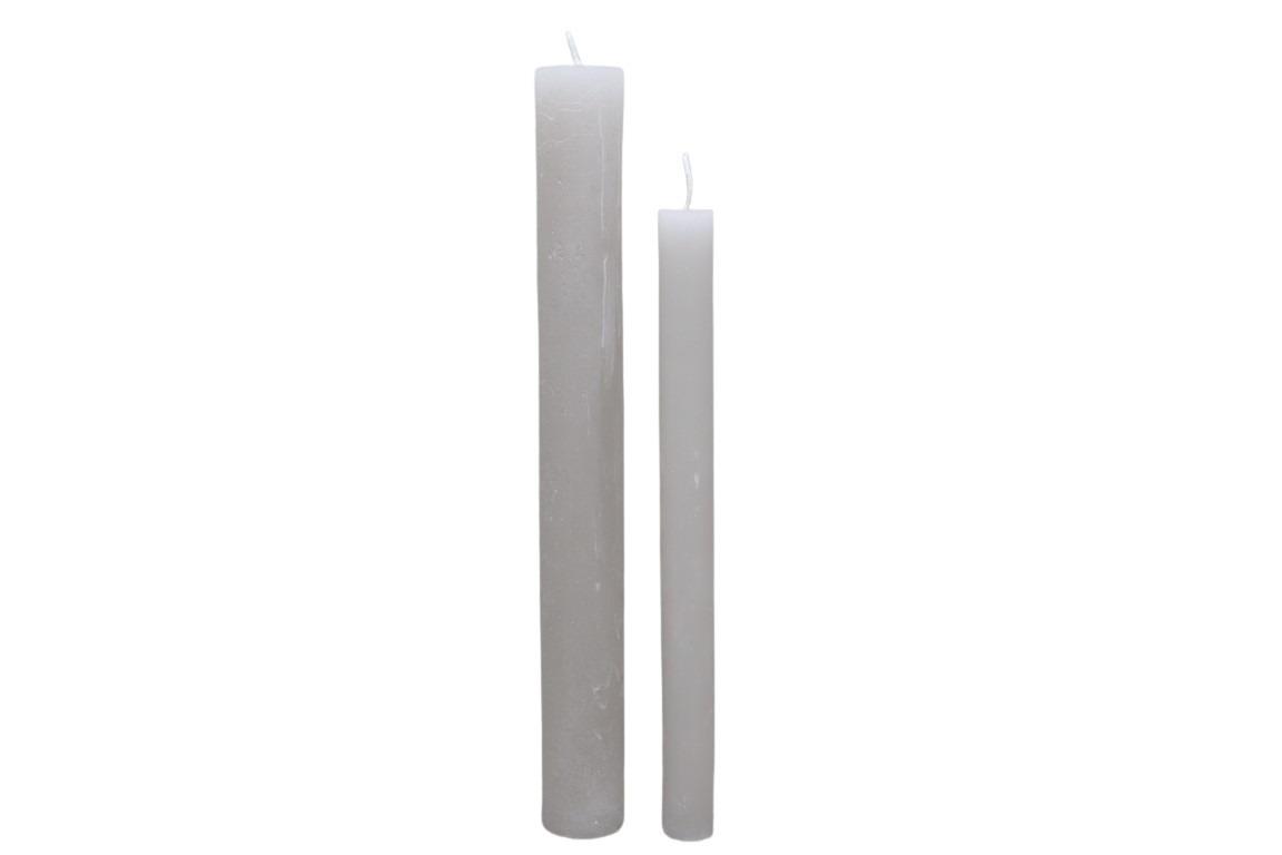 Stabkerze Rustika 240/34mm warm grey