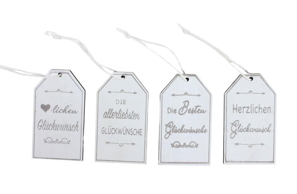 Hänger Schild Togo "Glückwunsch" Holz 7x4cm