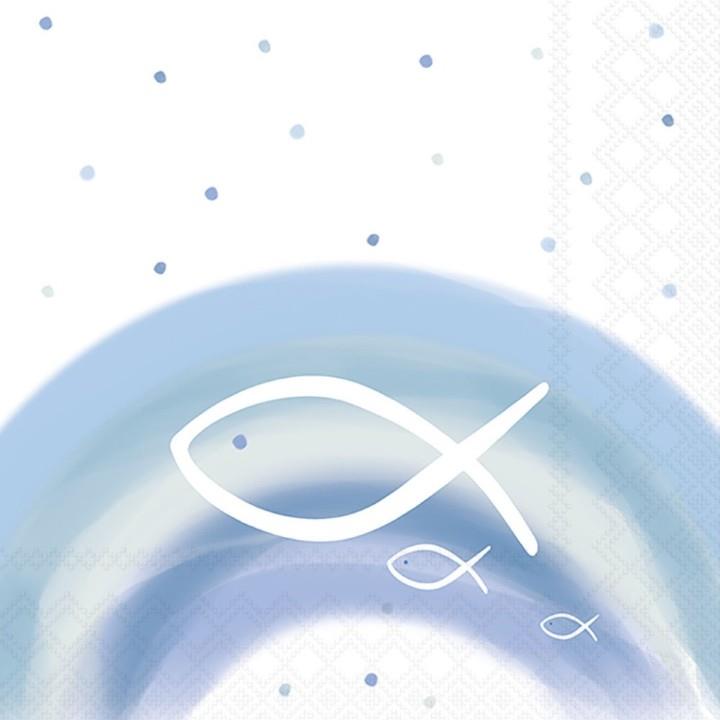 Serviette 33x33 cm Kommunion blau