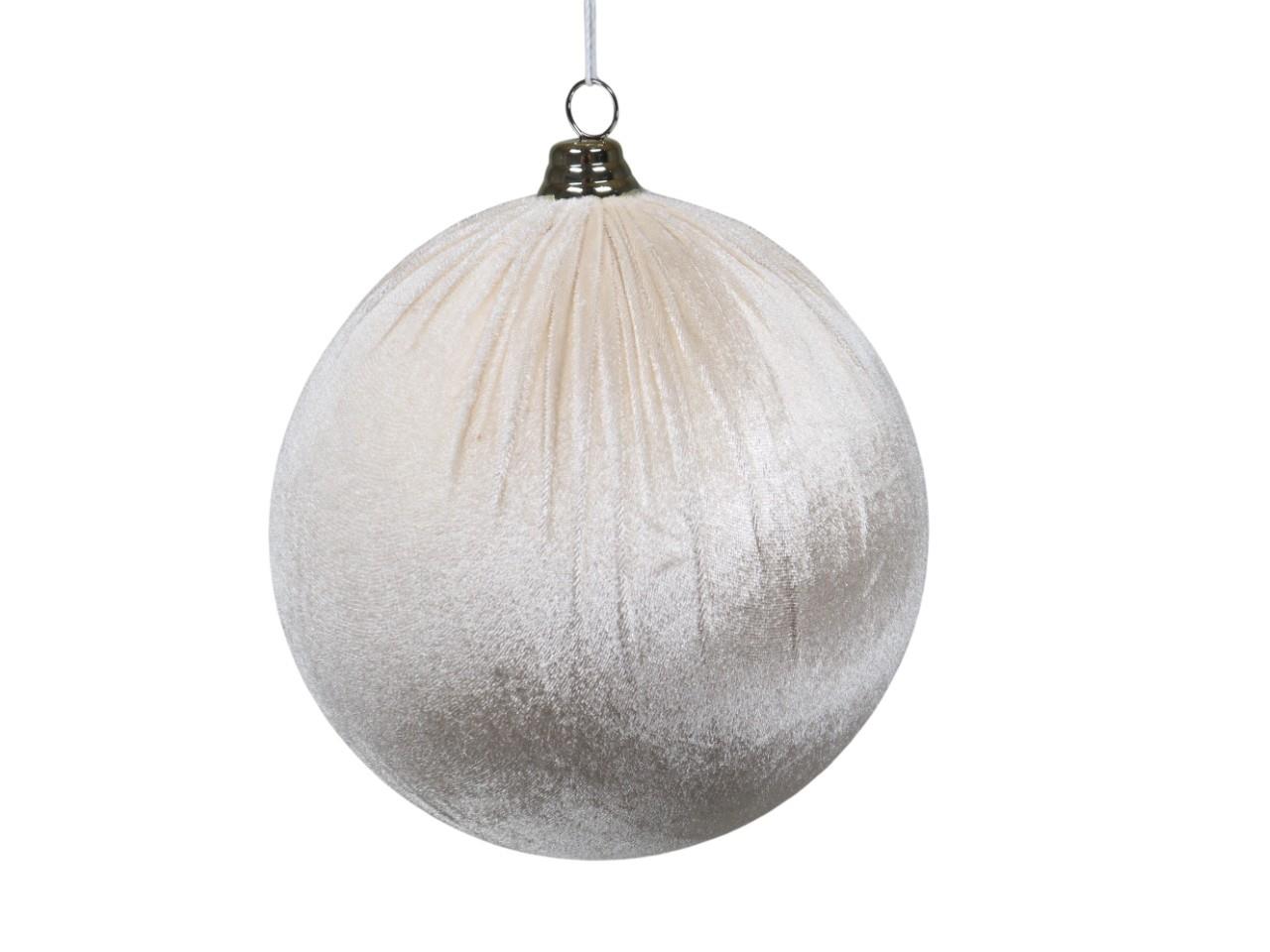 Weihnachtskugel Samtstoff z. Hängen creme D25cm Weihnachtskugel Samtstoff z. Hängen creme D25cm