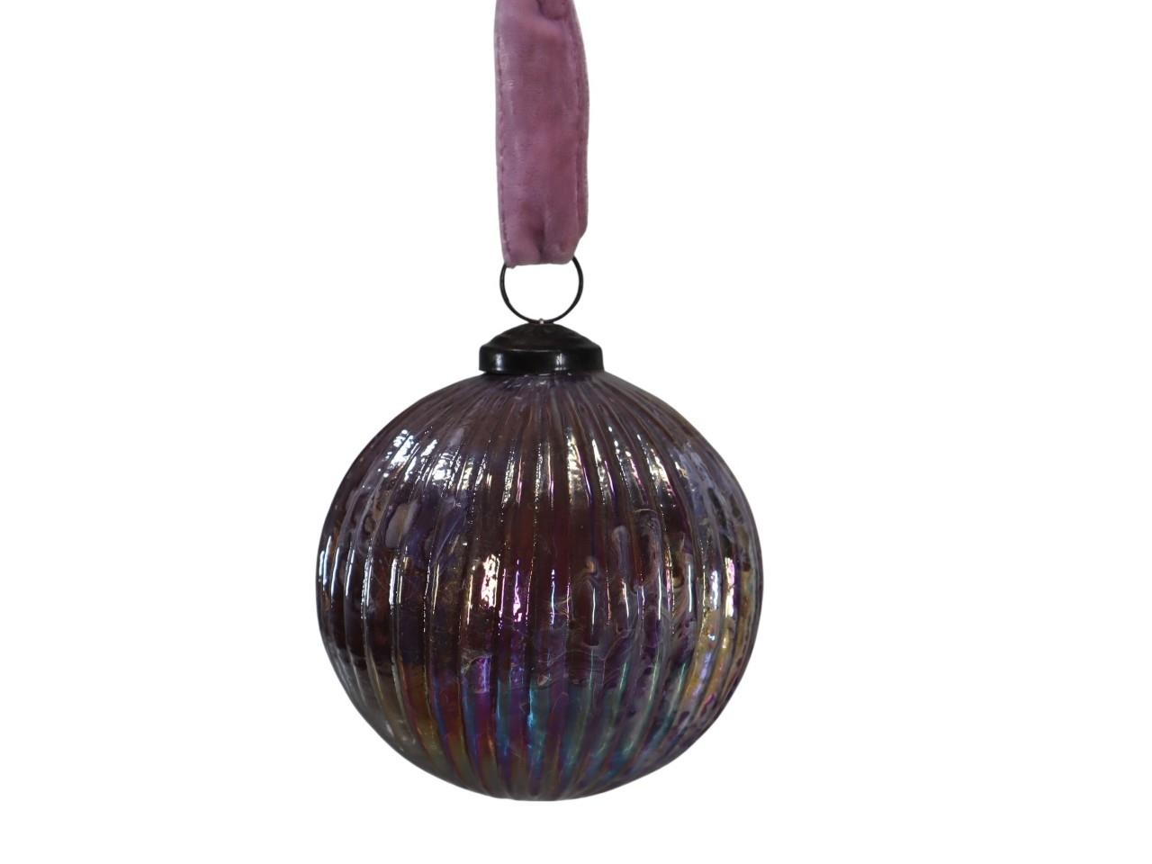 Kugel zum Hängen Glas altsilber-irisierend D10cm