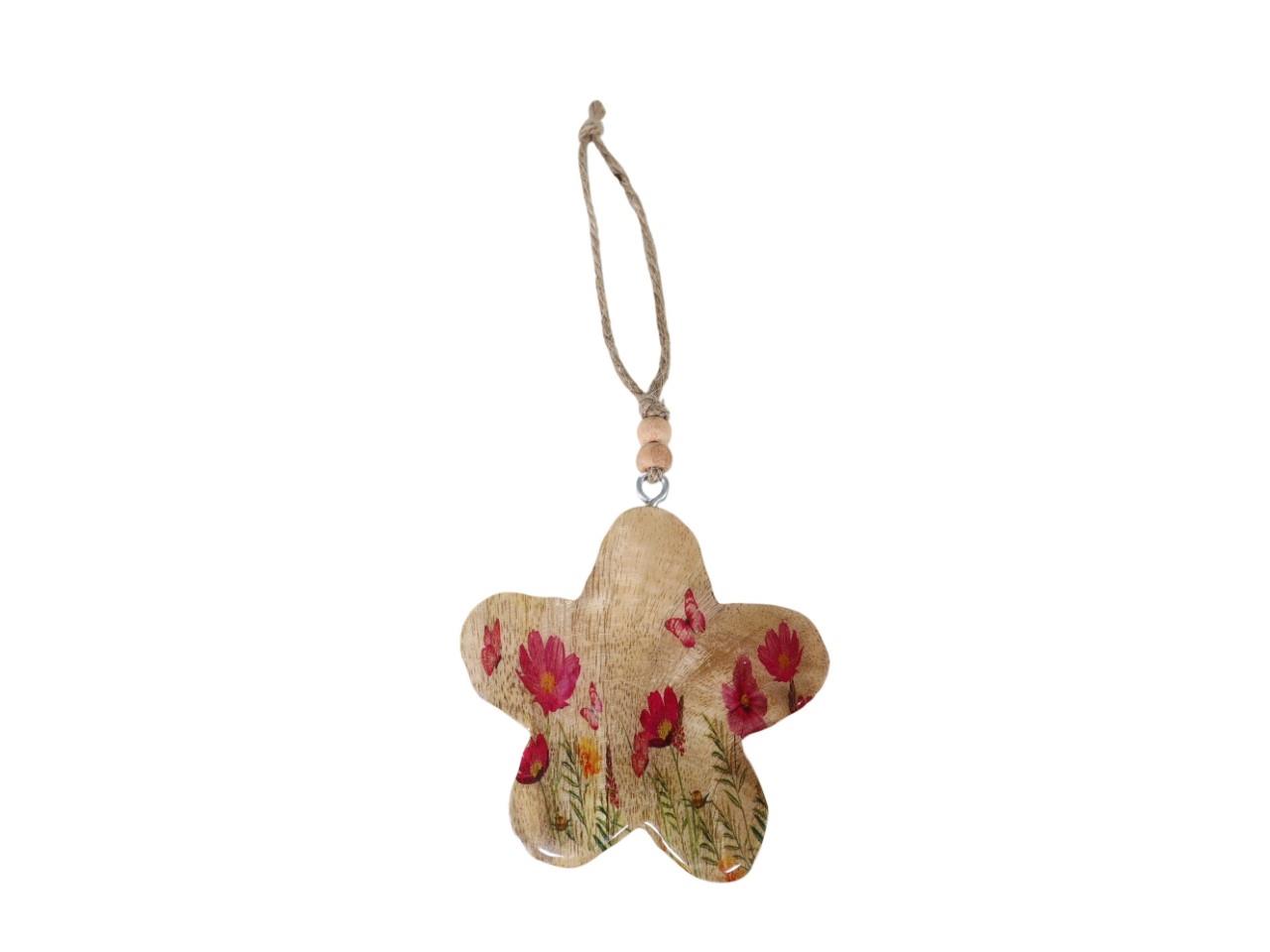 Blume hängend Blumendekor Holz D9cm