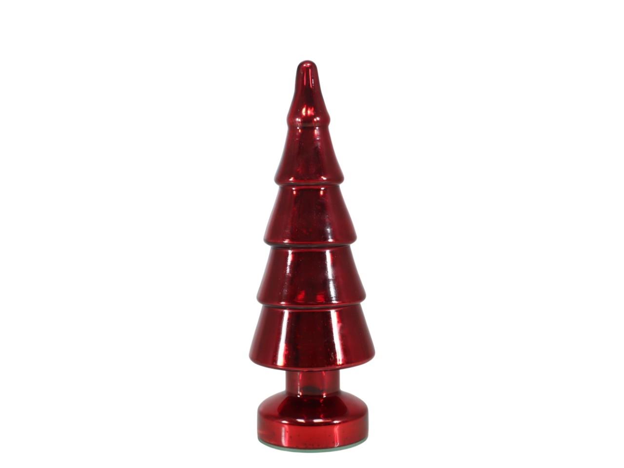 Tannenbaum Glas dunkelrot H34cm