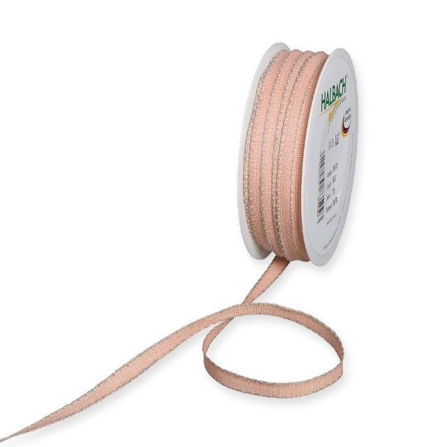Leinenband m. Kante 7 mm 30 Meter apricot/linen 20