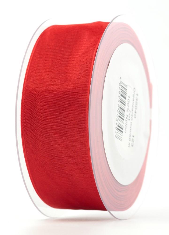 Band Beauty-Organdy 40 mm 50 Meter rot 123