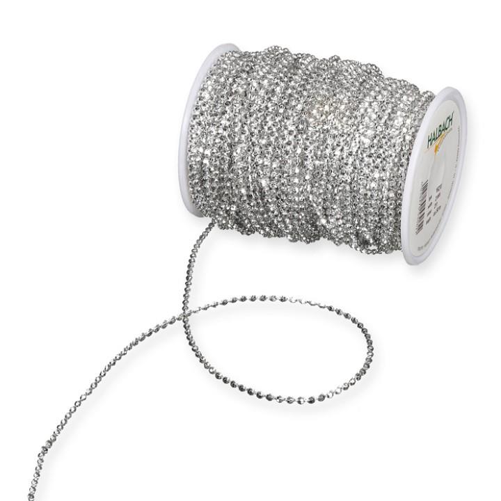 Perlenschnur 2 mm 50 Meter silber