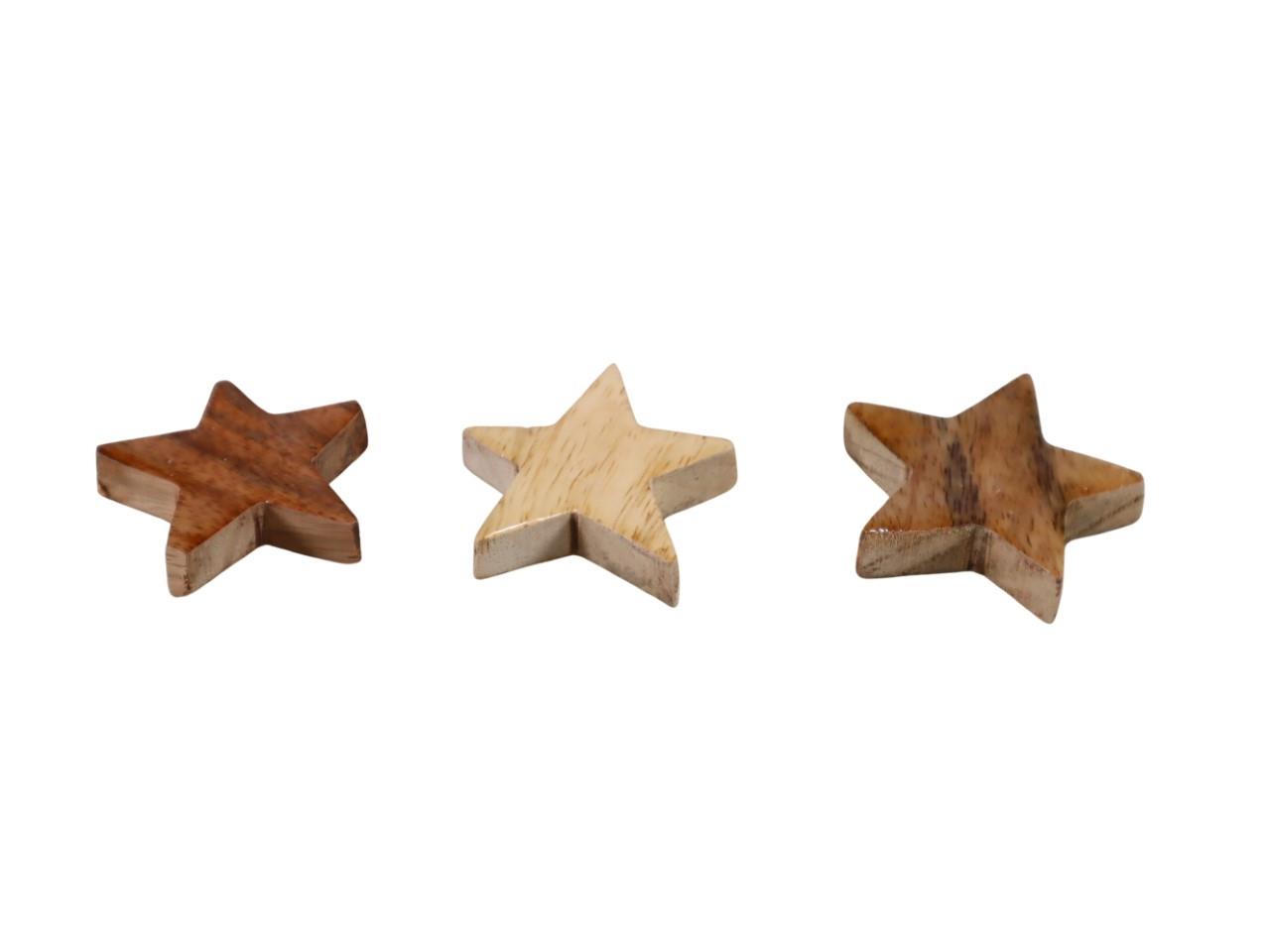 Sterne Mangoholz natur-lackiert D5x1cm