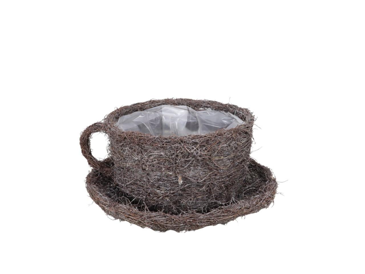 Pflanztasse auf Untersetzer Rebe gekalkt D16cm