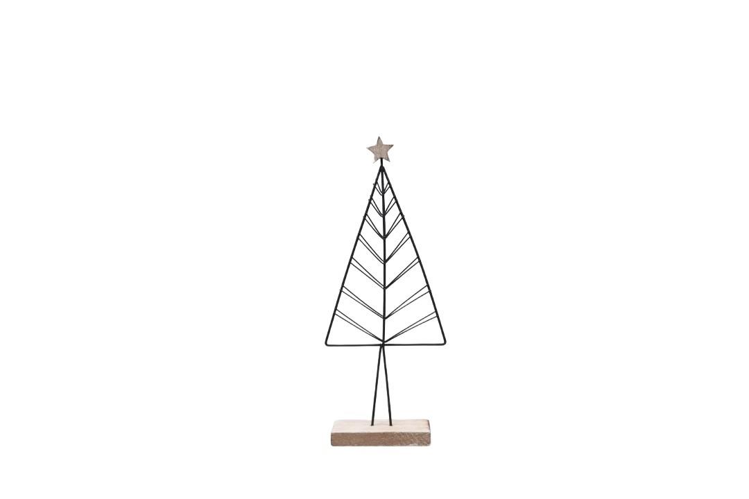 Baum mit Stern Metall schwarz-natur H29cm Baum mit Stern Metall schwarz-natur H29cm