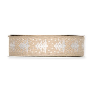 Webband Tannenbäume 25 mm 15 Meter natural/white 11