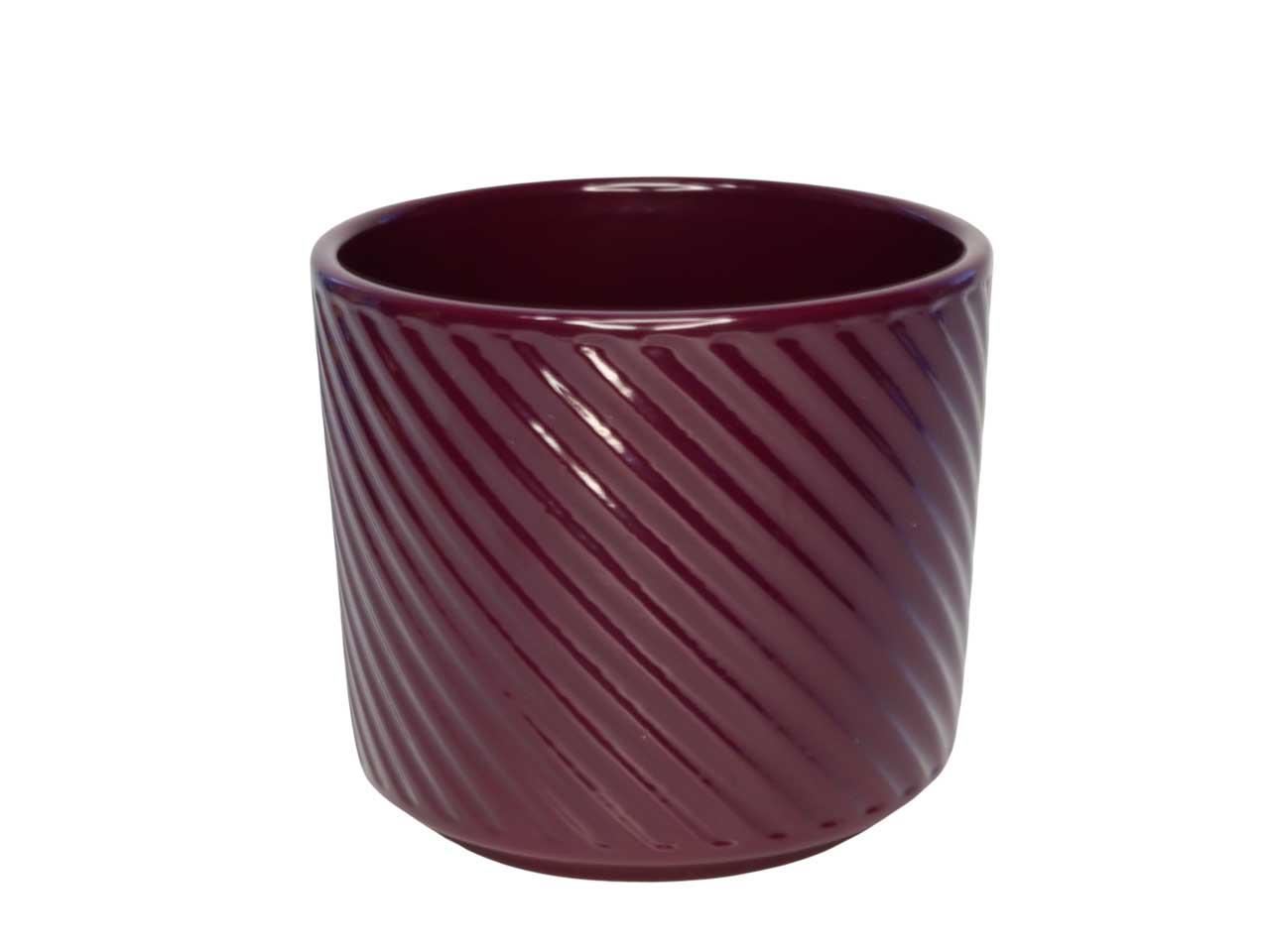 Keramikübertopf Spirelli brombeere-glanz D14cm