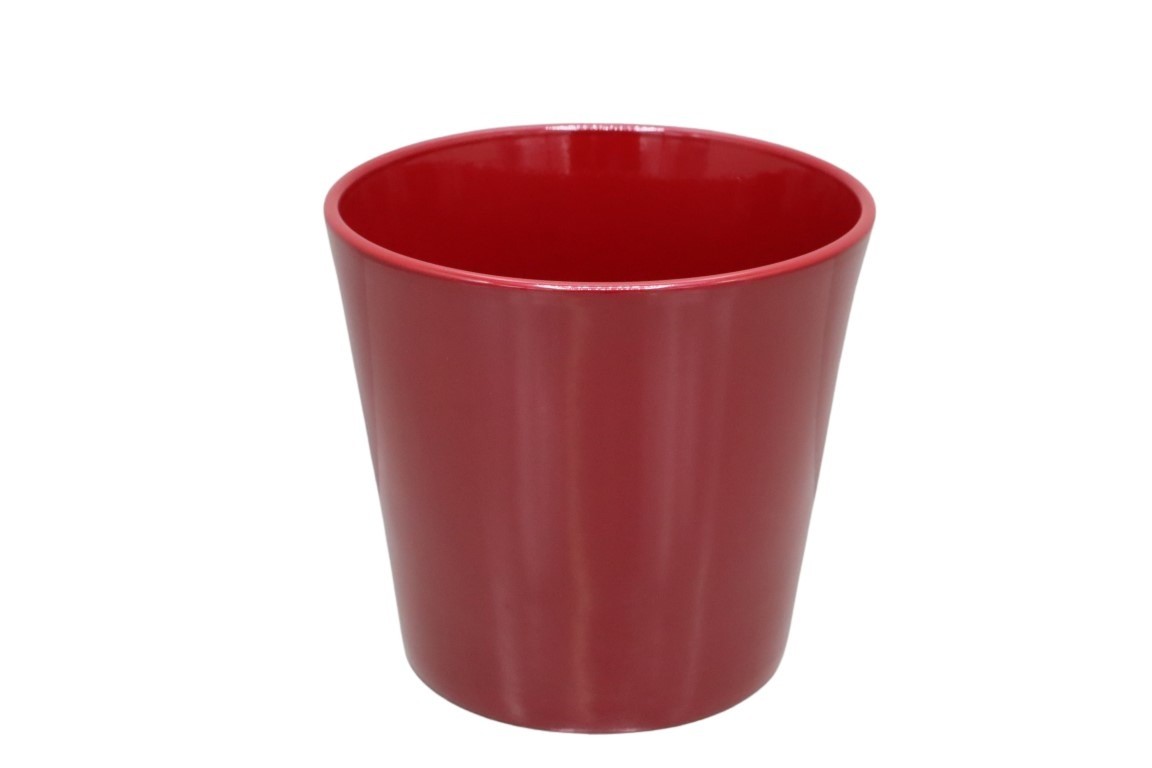 Keramikübertopf Serie 440 13cm weinrot glanz